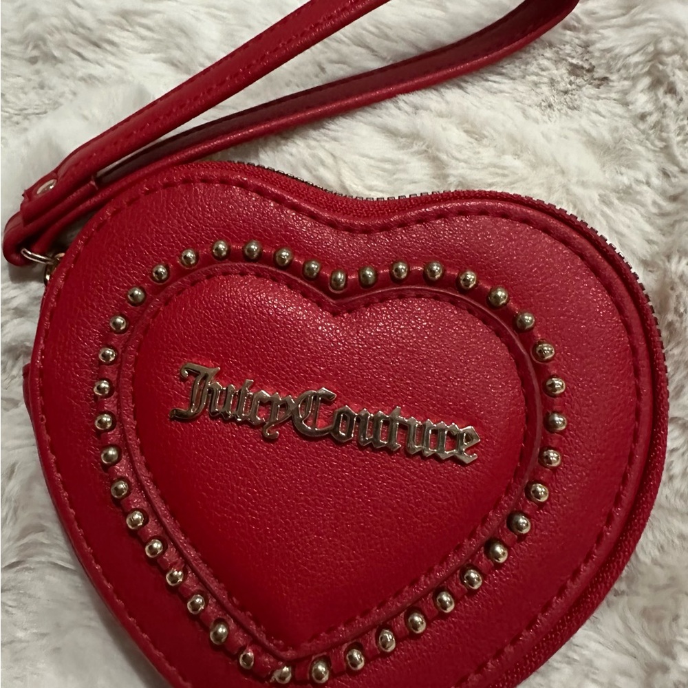 Juicy Couture Red Heart Purse with Gold Accents